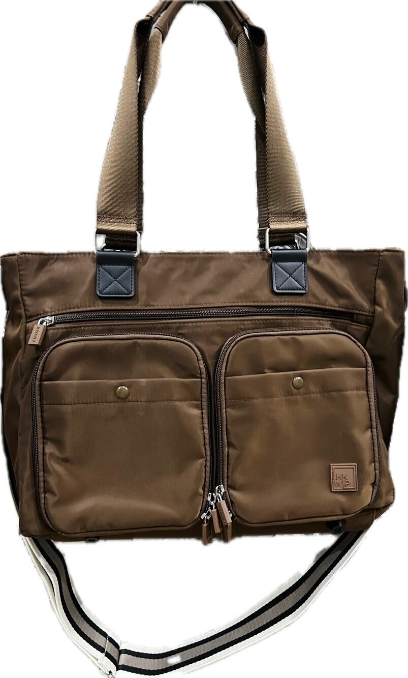 IHKWIP Excelsior Cargo Catchall Tote with Crossbody Strap in Brown/Mocha Color
